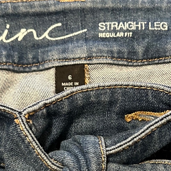 INC Denim | Front-Tie Raw Hem Straight Leg Jeans-Size 6 - Picture 7 of 9